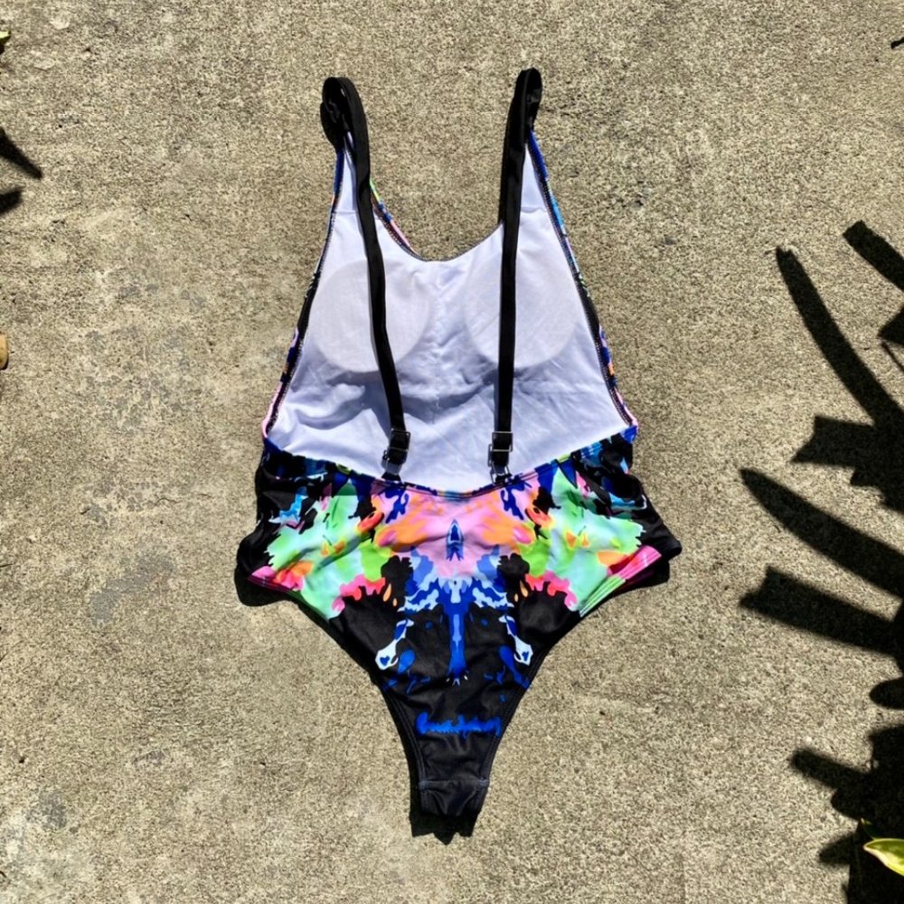 Women's Rave Wear One Piece Bodysuit Sexy Swimsuit - Picture 2 of 4